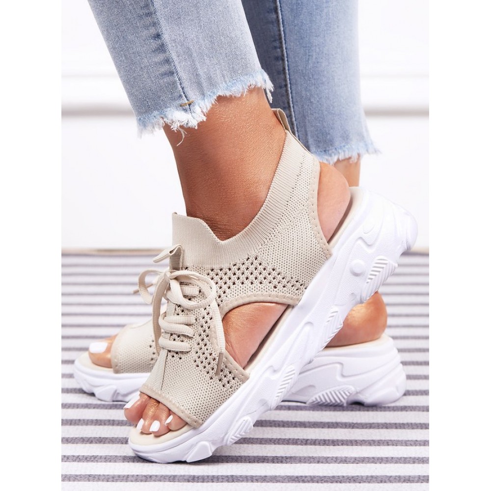 Breathable Hollow Out Lace Up Front Slip On Sports Sandals Breathable Hollow Out Lace Up Front Slip On Sports Sandals