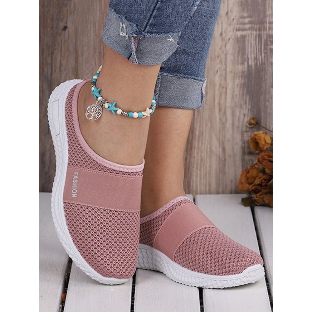 Casual Plain Breathable Slip On Flat Heel Fly Woven Shoes Split Joint Casual Plain Breathable Slip On Flat Heel Fly Woven Shoes Split Joint