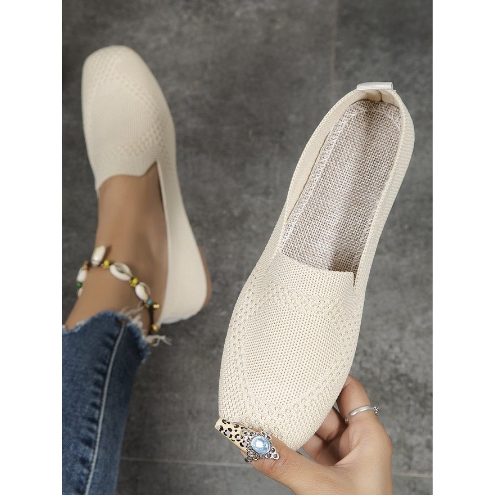 Casual Breathable Mesh Fabric Square Toe Slip On Shoes Casual Breathable Mesh Fabric Square Toe Slip On Shoes