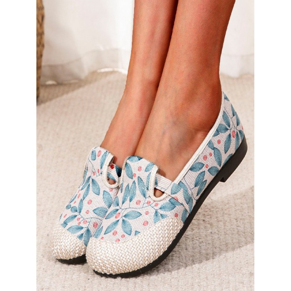 Casual Floral Slip On Flat Heel Shallow Shoes Casual Floral Slip On Flat Heel Shallow Shoes