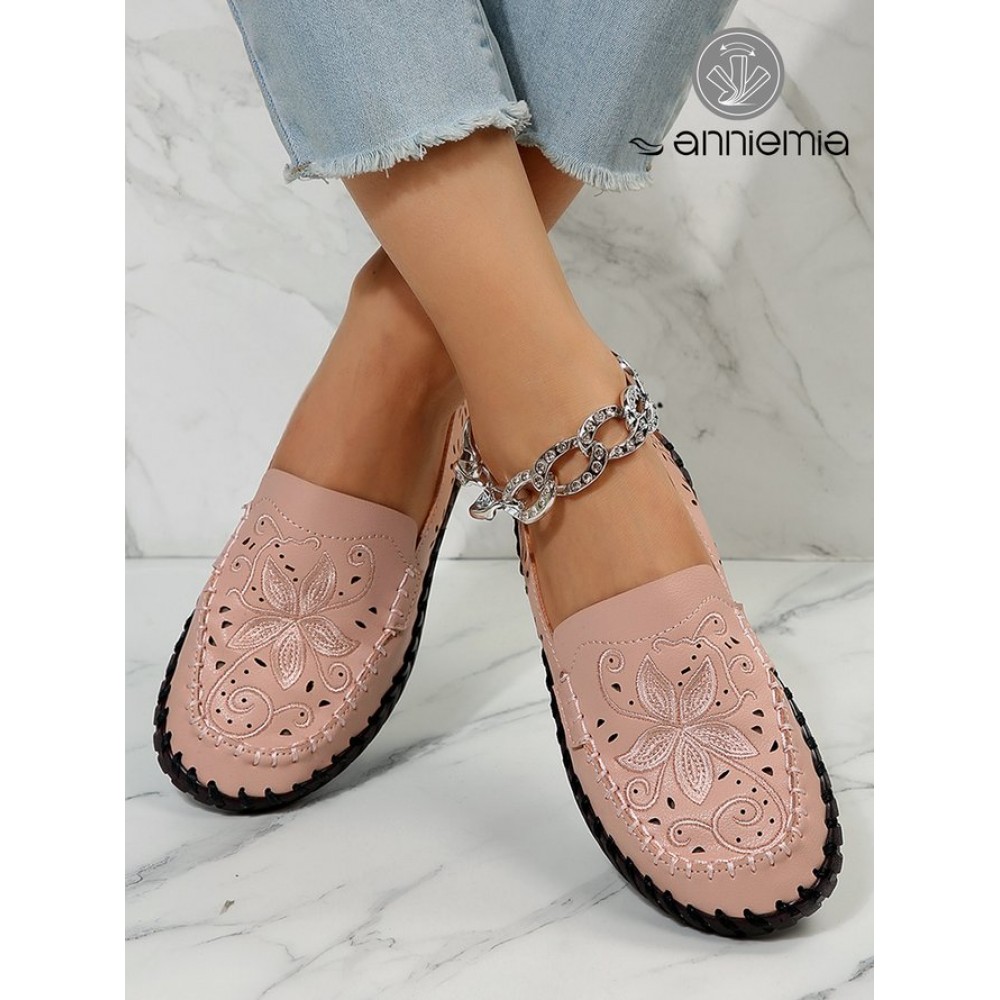 Floral Embroidery Breathable Hollow out Loafers Floral Embroidery Breathable Hollow out Loafers