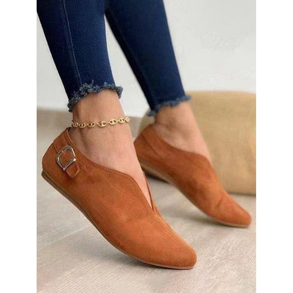Vintage Casual V-Buckle Flat Shoes Vintage Casual V-Buckle Flat Shoes